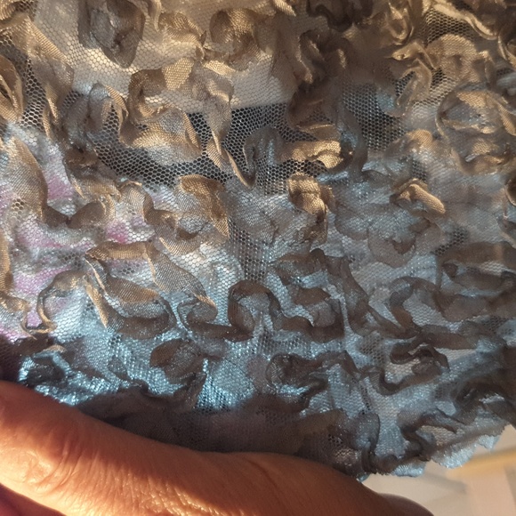 Fitted puff arm knit jumper with embellished mesh sleeves, UK size 10 12, AS NEW - Picture 6 of 12